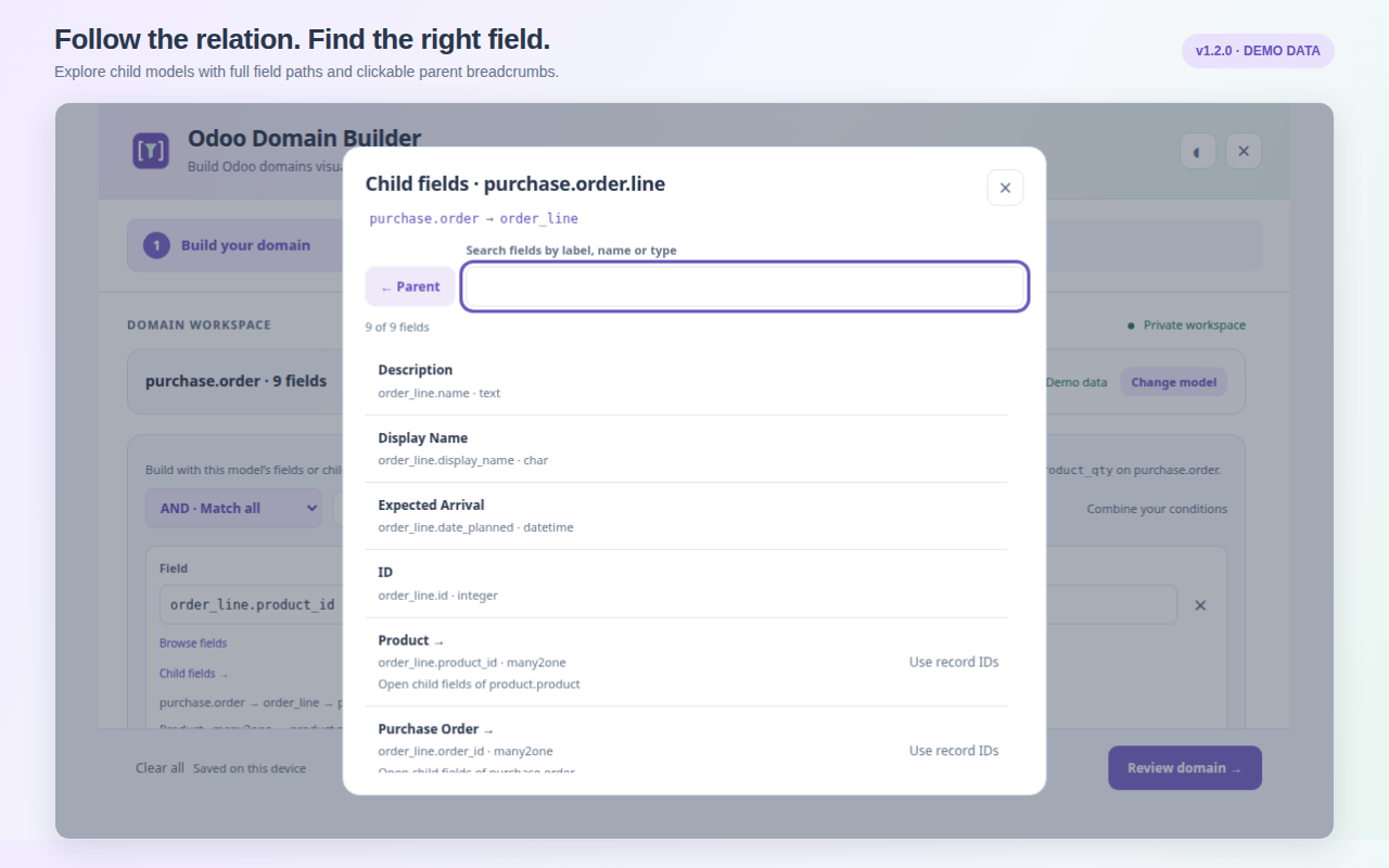 Explore order lines and related products.